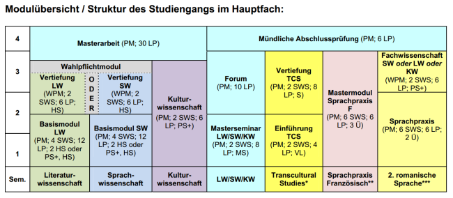 Master Transkulturelle Studien Modulübersicht Hauptfach