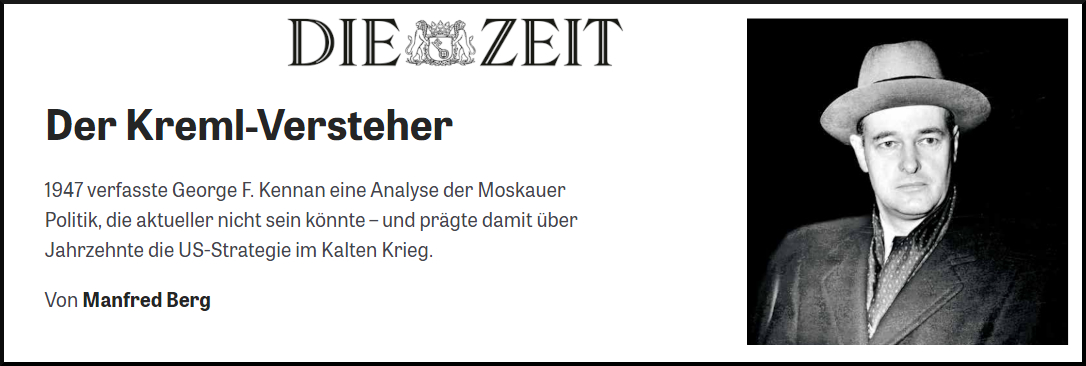 Beitrag Berg zu Kennan in Die ZEIT